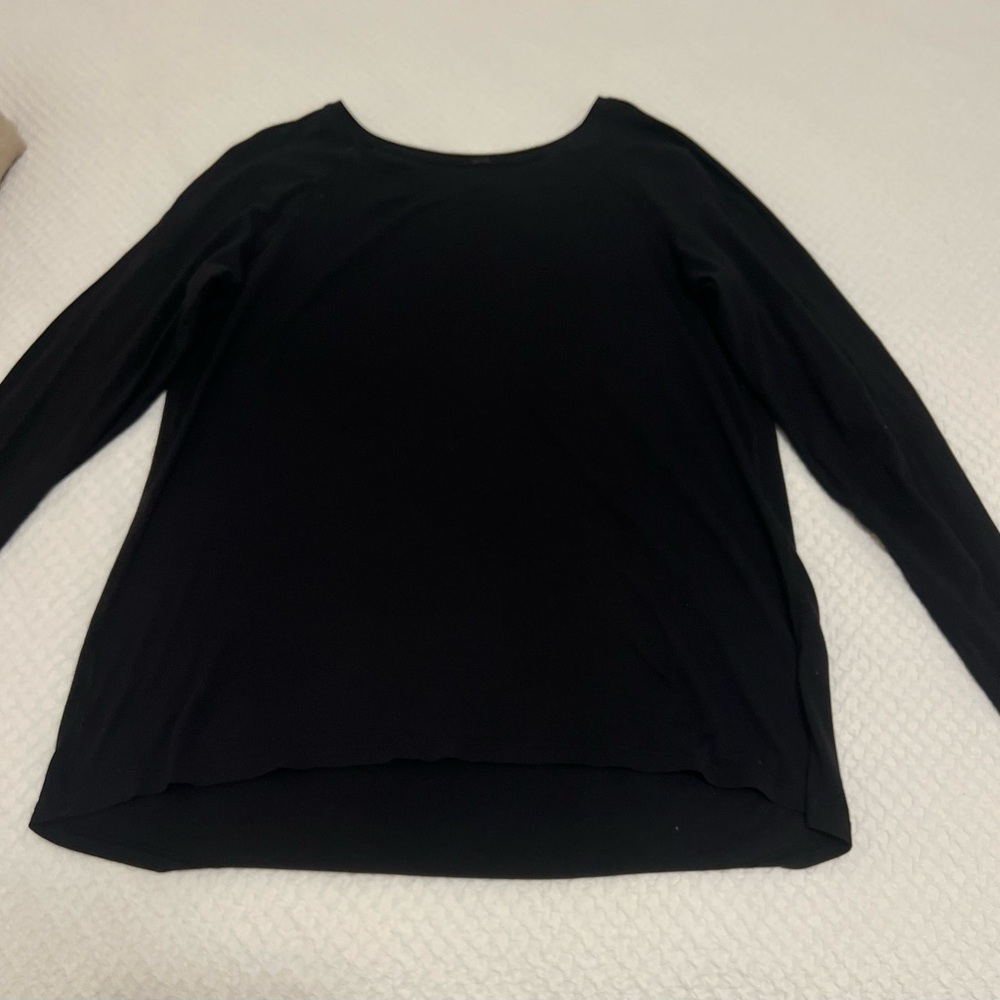 Lululemon size 12 Women's black long sleeve cotton Tshirt.